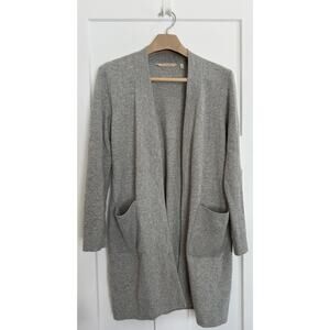 Soft Surroundings Cardigan CASHMERE Size Small Gray Pockets